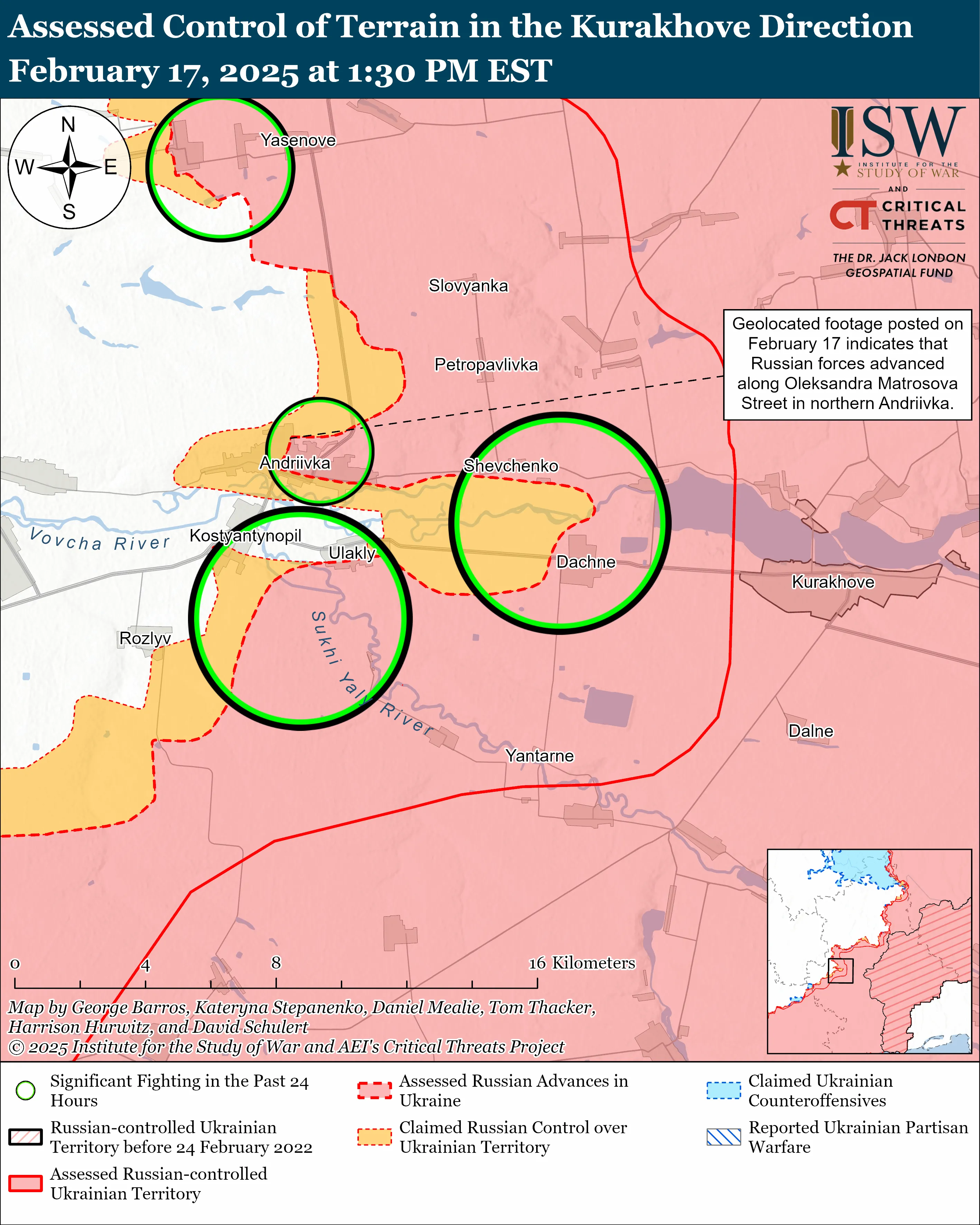 Бои возле Курахово в Донецкой области анализ ISW 17 февраля 2025 года Бои возле Курахово в Донецкой области анализ ISW 17 февраля 2025 года