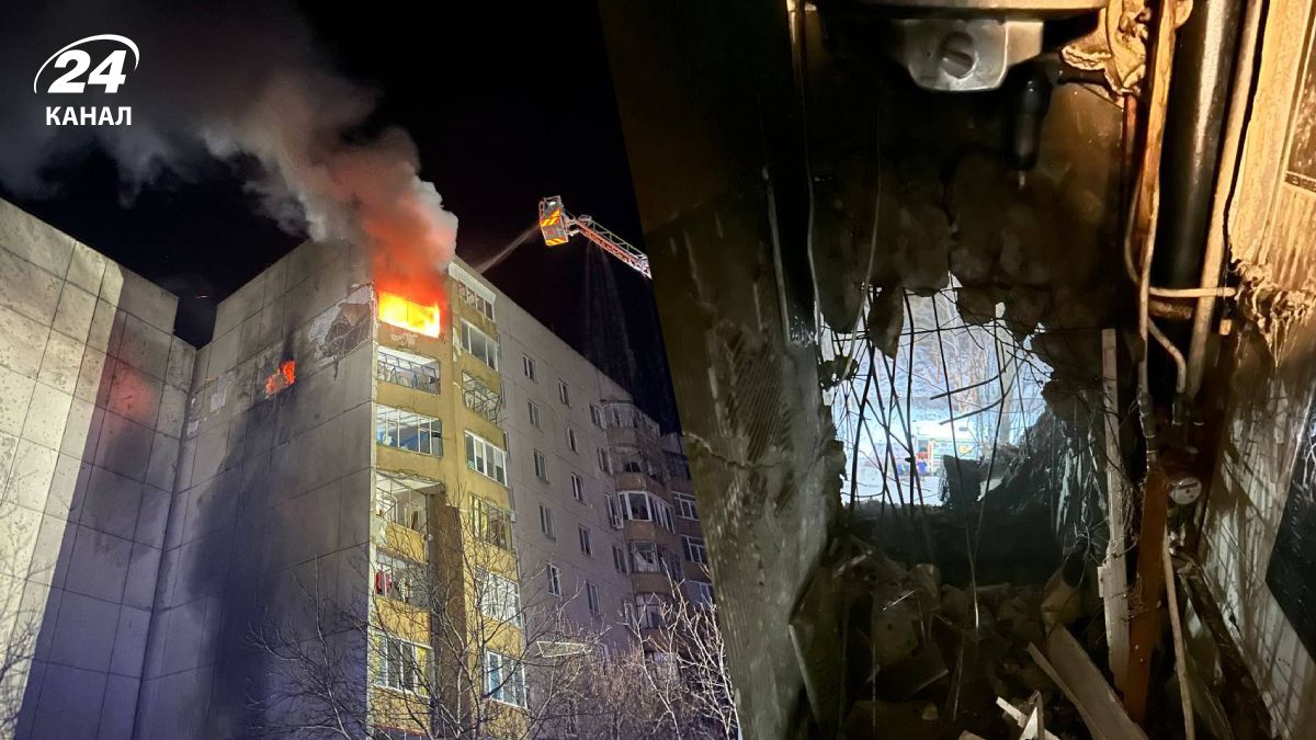 Российский беспилотник попал в многоэтажку в Кировоградской области Российский беспилотник попал в многоэтажку в Кировоградской области