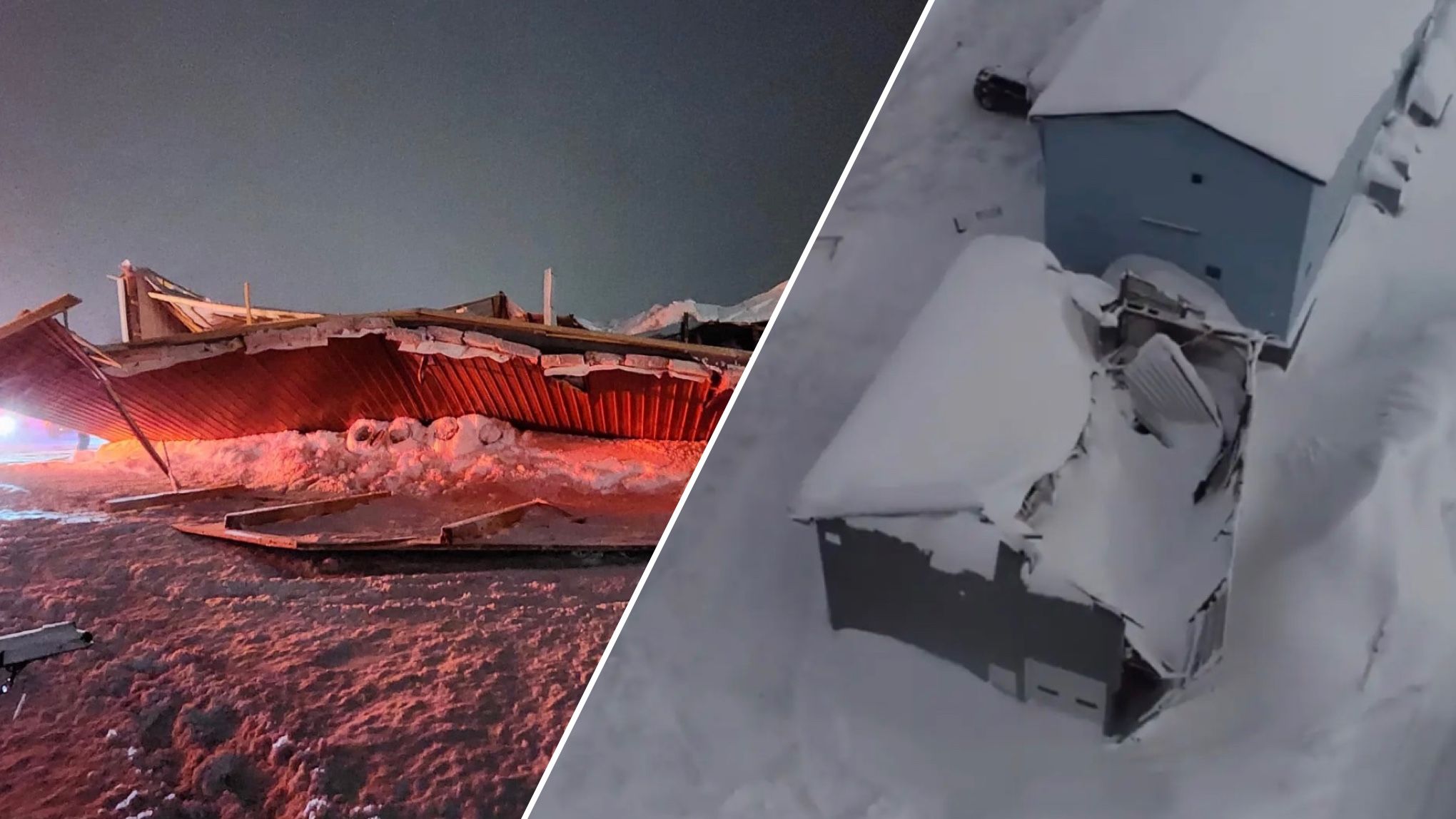 В американском штате Нью-Йорк из-за снегопада падают здания В американском штате Нью-Йорк из-за снегопада падают здания