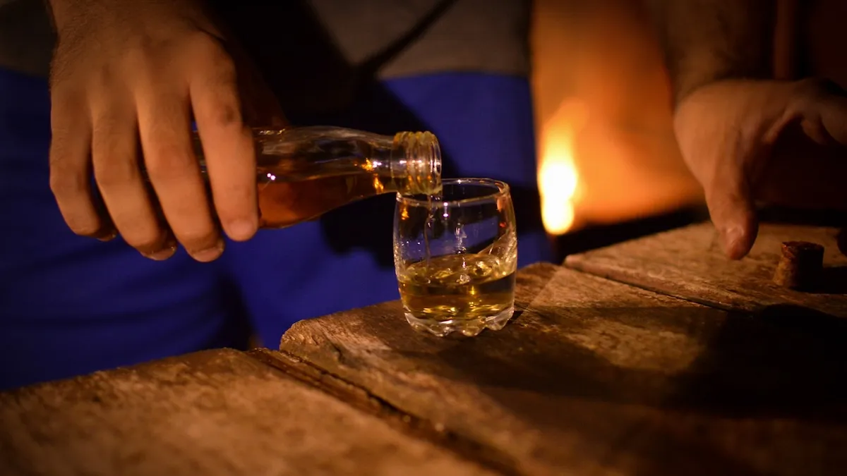 мужчина наливает кашасу в стакан мужчина наливает кашасу в стакан