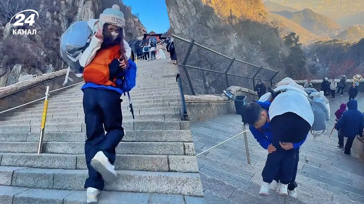 Китаец носит женщин на гору и получает за это десятки тысяч долларов Китаец носит женщин на гору и получает за это десятки тысяч долларов