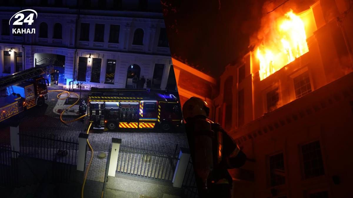 В Киеве из-за падения обломков произошел пожар - 24 Канал В Киеве из-за падения обломков произошел пожар - 24 Канал