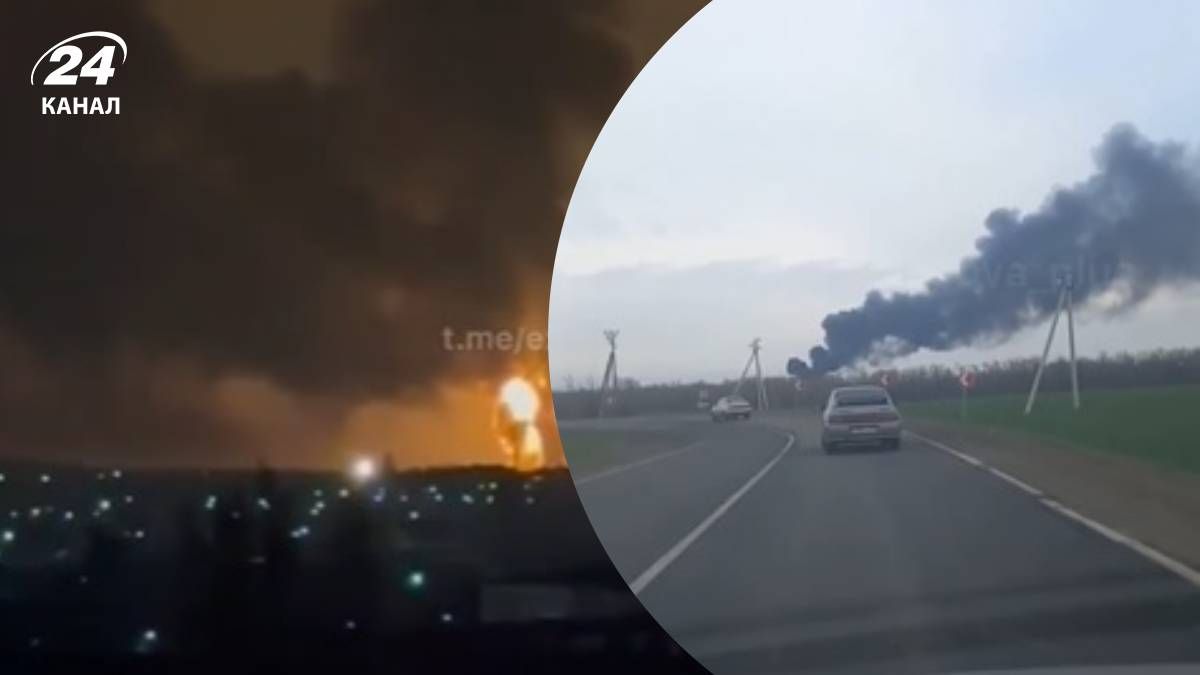 Дрони уразиди пункт перевалки нафти Кавказька на Кубані Дрони уразиди пункт перевалки нафти Кавказька на Кубані