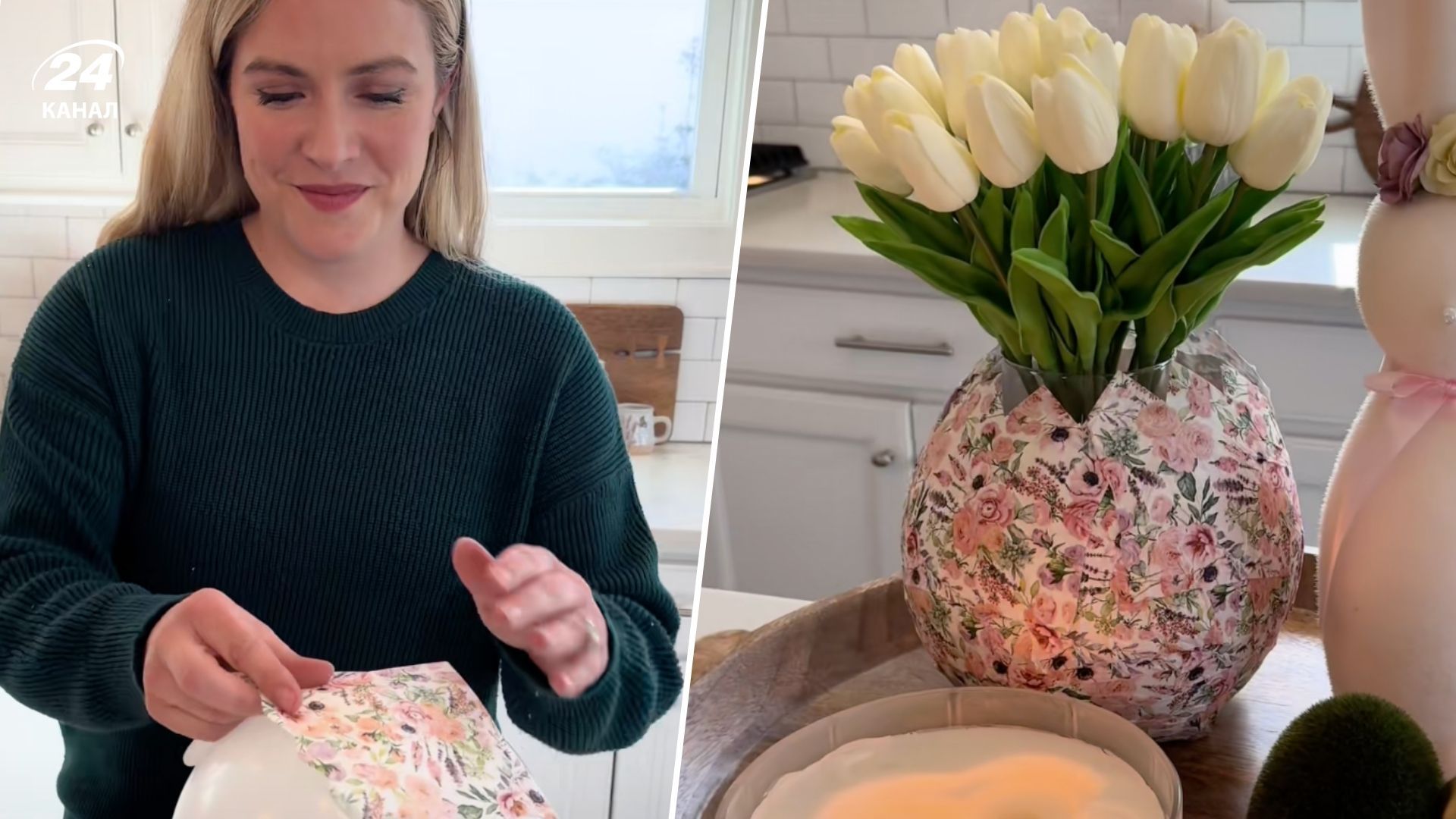 Декор на Пасху - как из салфетки и шарика сделать вазу Декор на Пасху - как из салфетки и шарика сделать вазу