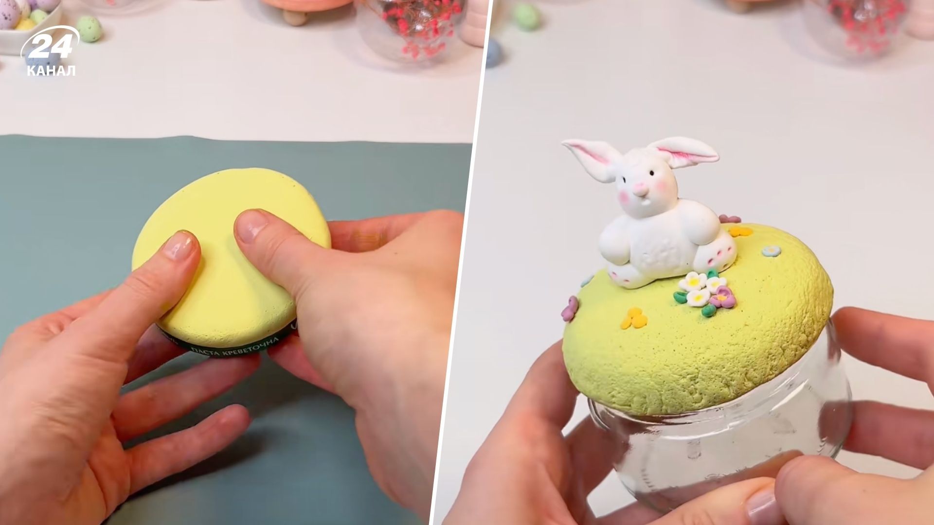 Великодній декор з банки з-під мідій і пластиліну - як зробити Великодній декор з банки з-під мідій і пластиліну - як зробити