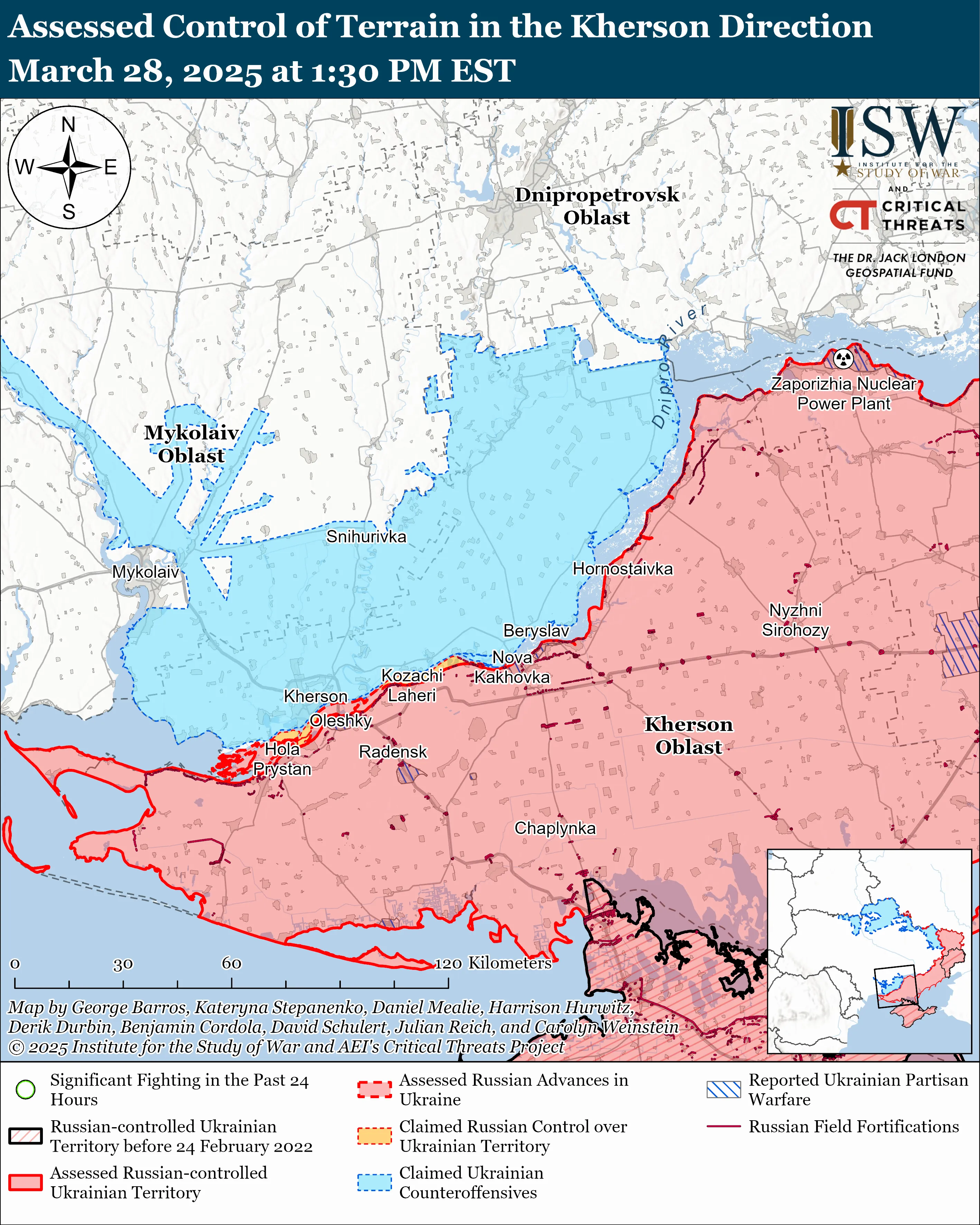 Херсонщина Россия война в Украине Карты ISW 28.03.2025 Херсонщина Россия война в Украине Карты ISW 28.03.2025