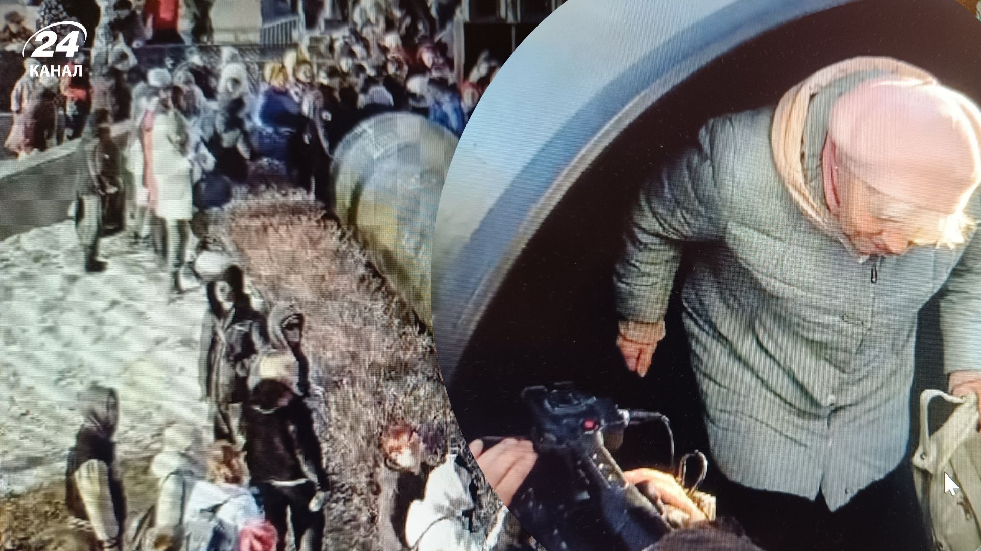 Верующие в России ходят через символическую трубу Верующие в России ходят через символическую трубу