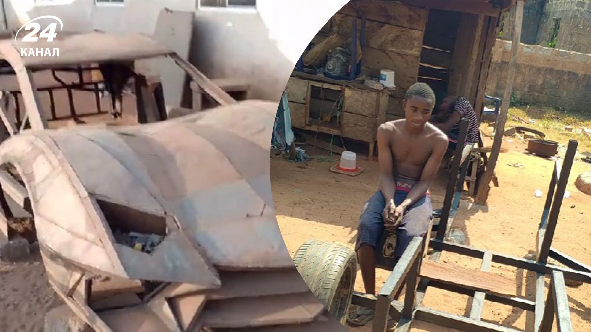 Нігерійський підліток виготовив репліку Lamborghini з картону Нігерійський підліток виготовив репліку Lamborghini з картону