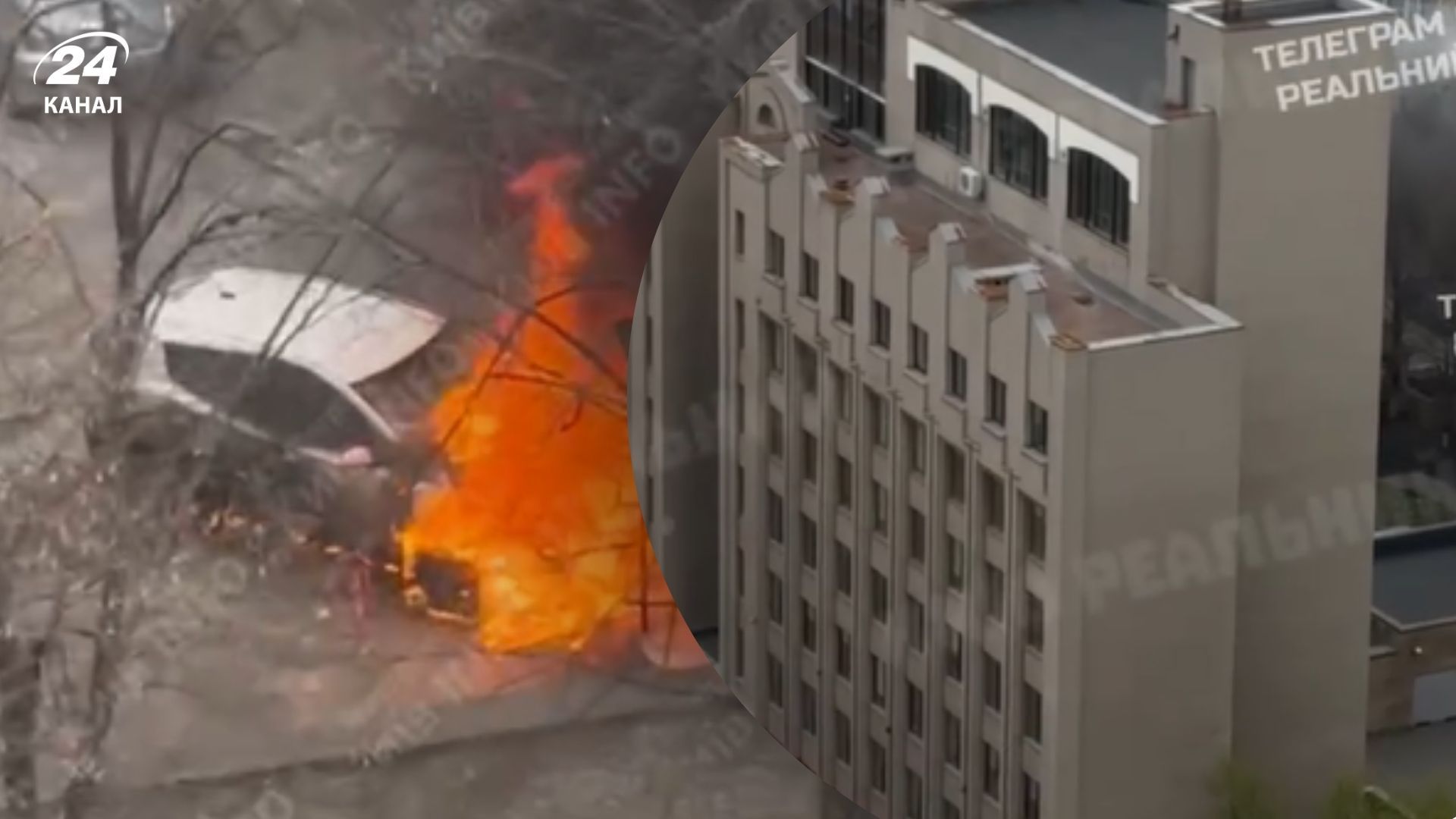 В Киеве вспыхнула машина во дворе одного из домов В Киеве вспыхнула машина во дворе одного из домов