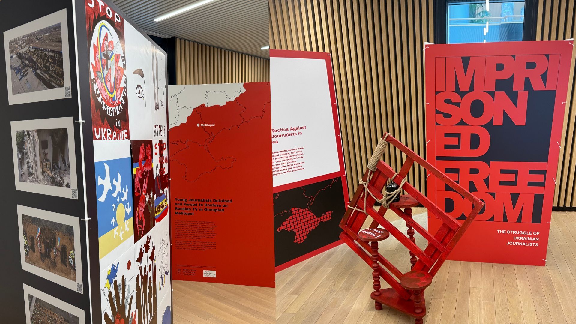 У Брюсселі відкрили фотовиставку Imprisoned Freedom про українських журналістів у російському полоні У Брюсселі відкрили фотовиставку Imprisoned Freedom про українських журналістів у російському полоні