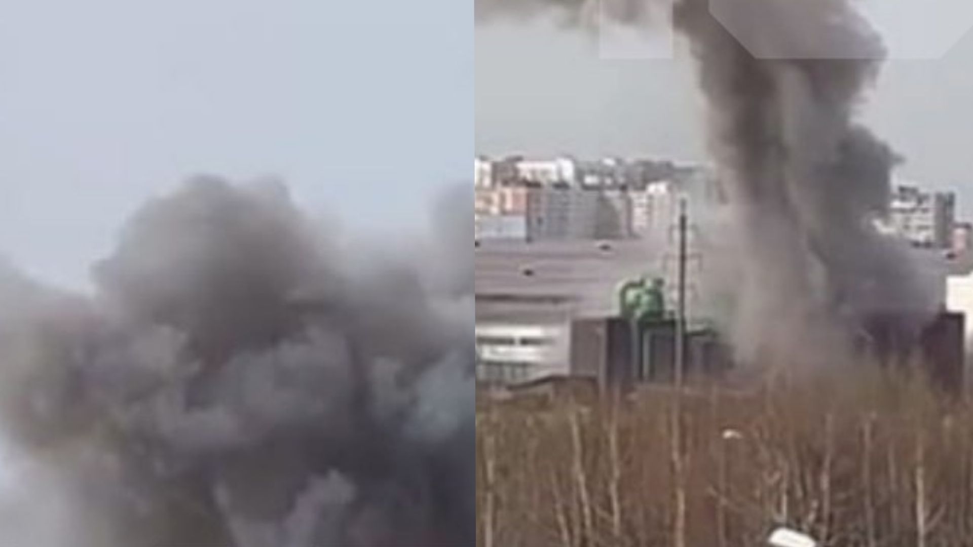 В Подмосковье произошел мощный взрыв и поднялся густой клуб дыма - 24 Канал