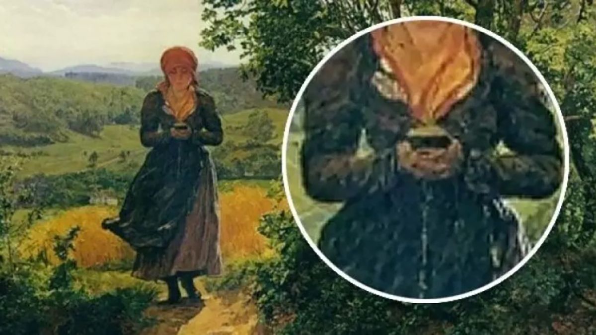 На картине 160-летней давности заметили девушку с телефоном На картине 160-летней давности заметили девушку с телефоном