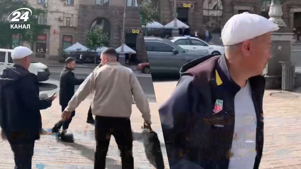 До Зеленського на Хрещатику намагався підійти чоловік у стані алкогольного сп’яніння До Зеленського на Хрещатику намагався підійти чоловік у стані алкогольного сп’яніння