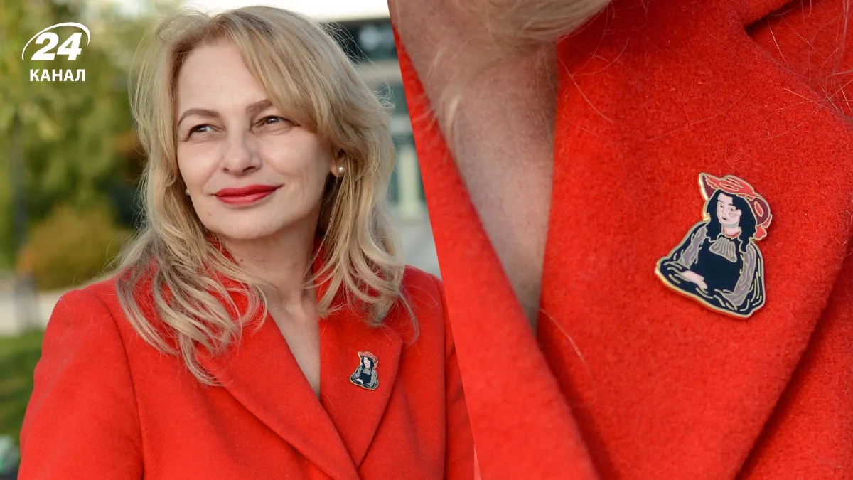 Пін з Дівчиною у червоному капелюсі художника Олександра Мурашка Пін з Дівчиною у червоному капелюсі художника Олександра Мурашка