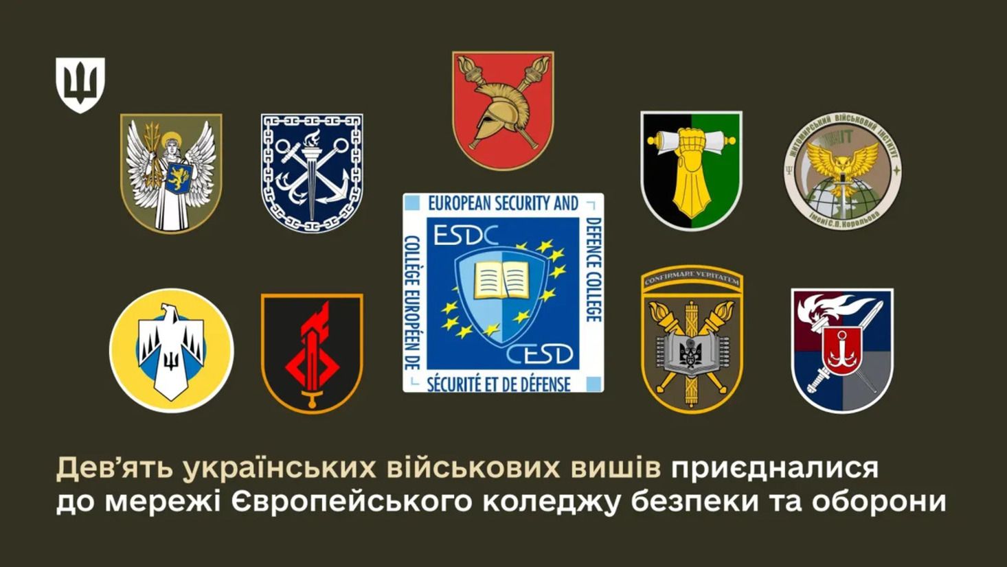 9 українських ЗВО увійшли до мережі Європейського коледжу безпеки та оборони 