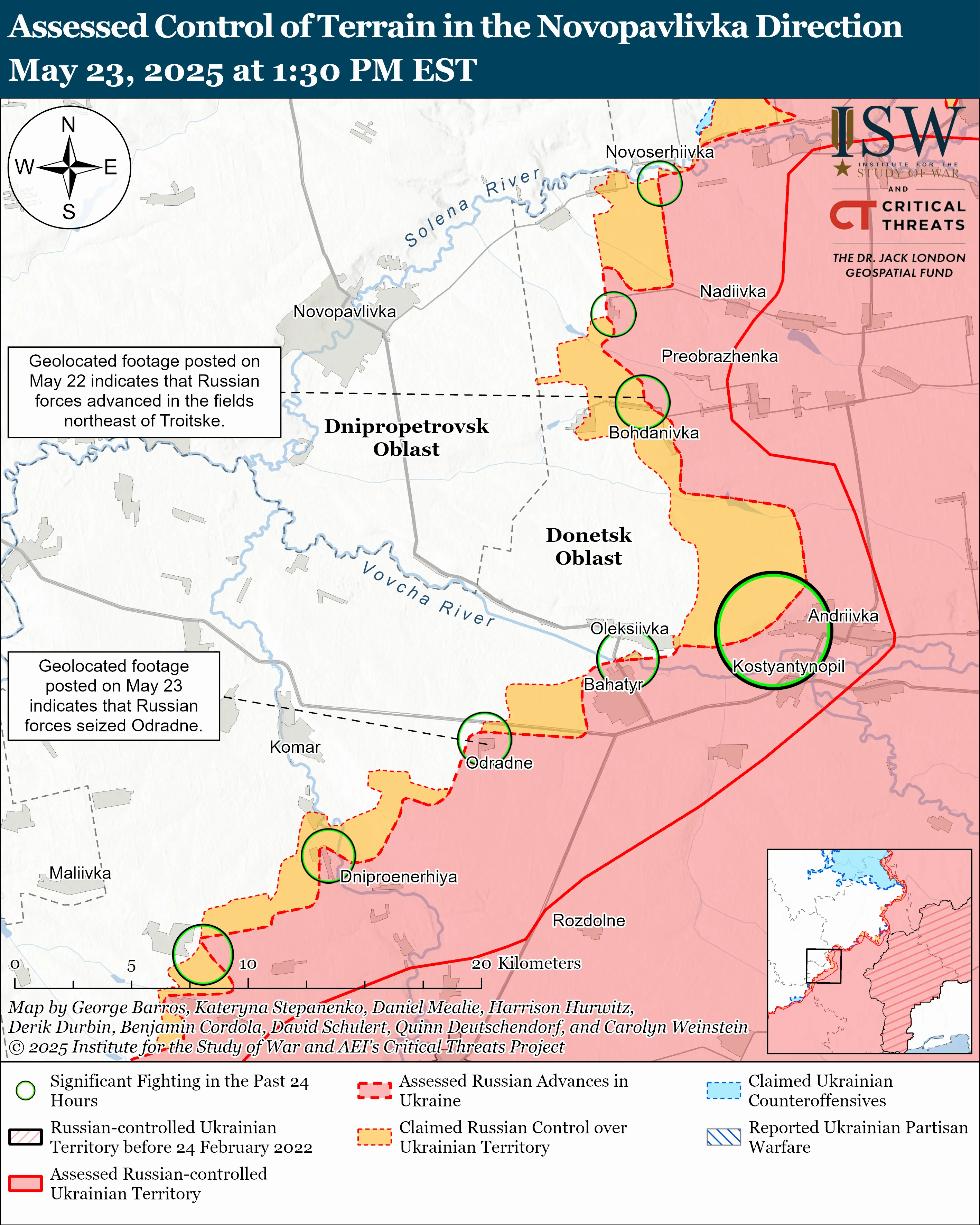 ворог просунувся у районі Покровська і Новопавлівки 23 травня