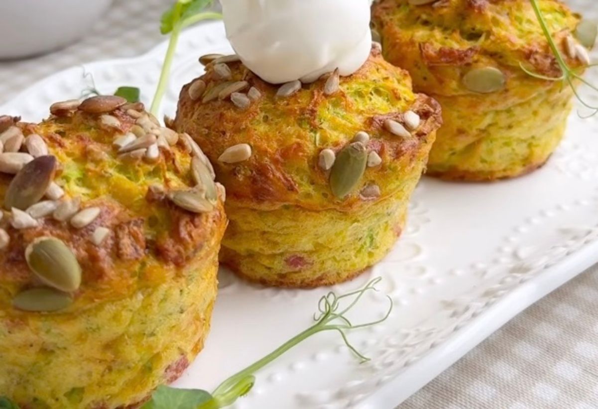 Кабачковые маффины с ветчиной и сыром Кабачковые маффины с ветчиной и сыром