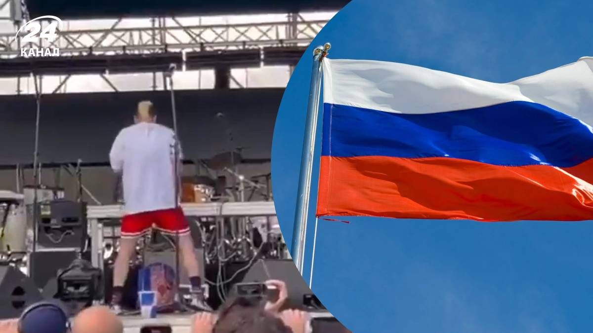 Эрекле Гецадзе устроил перформанс с российским флагом Эрекле Гецадзе устроил перформанс с российским флагом