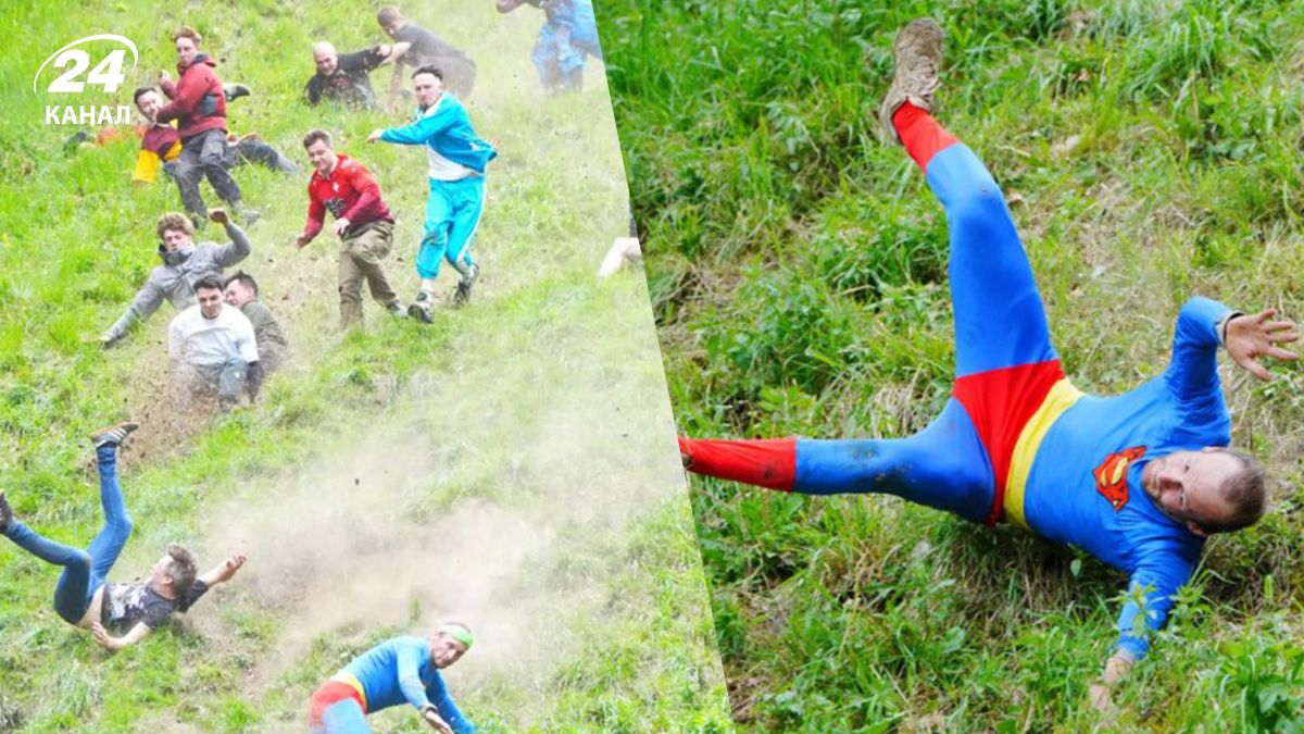 В Англии состоялись эпические соревнования за головку сыра В Англии состоялись эпические соревнования за головку сыра