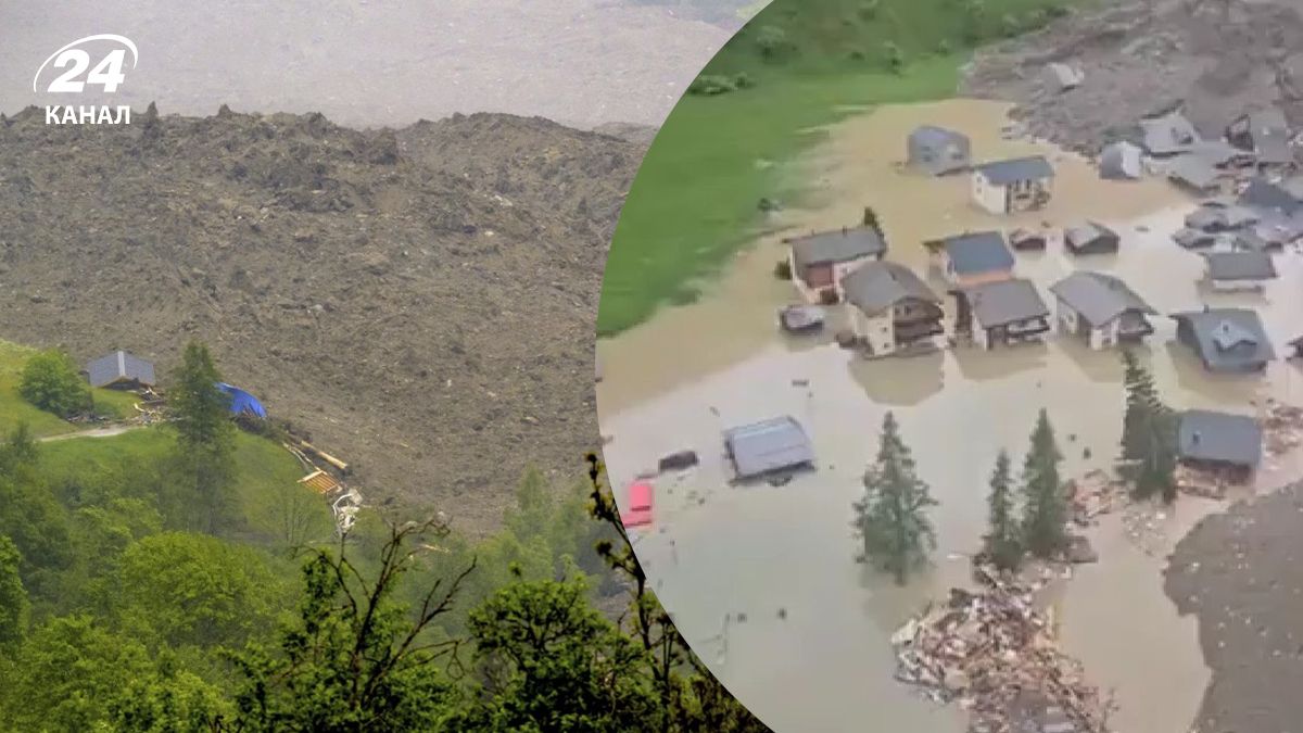 В Швейцарии началось наводнение после обвала