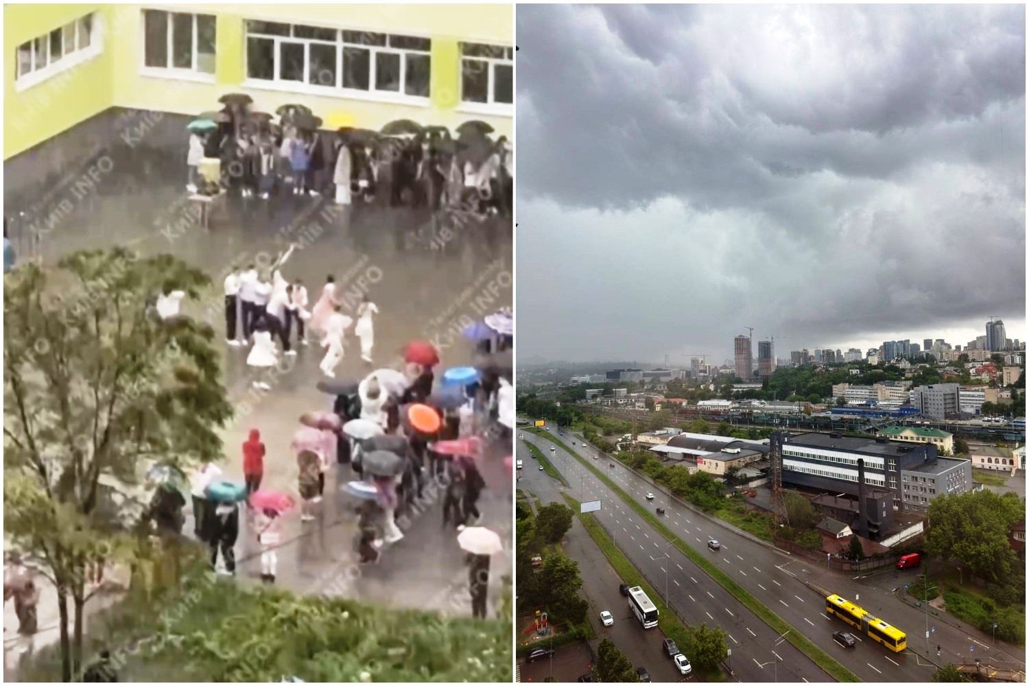 Выпускной в Киеве 2025 - выпускники школы станцевали вальс под проливным дождем