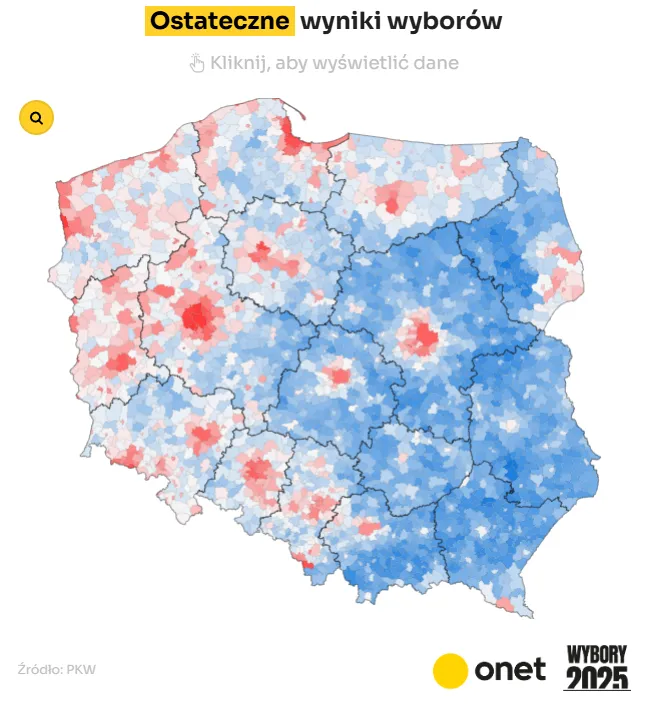 Детальна карта голосування у Польщі Детальна карта голосування у Польщі