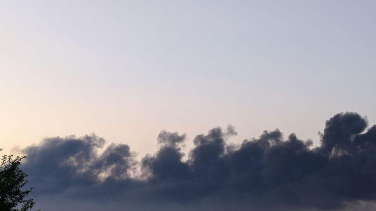 Дым после взрыва в Тернополе Дым после взрыва в Тернополе