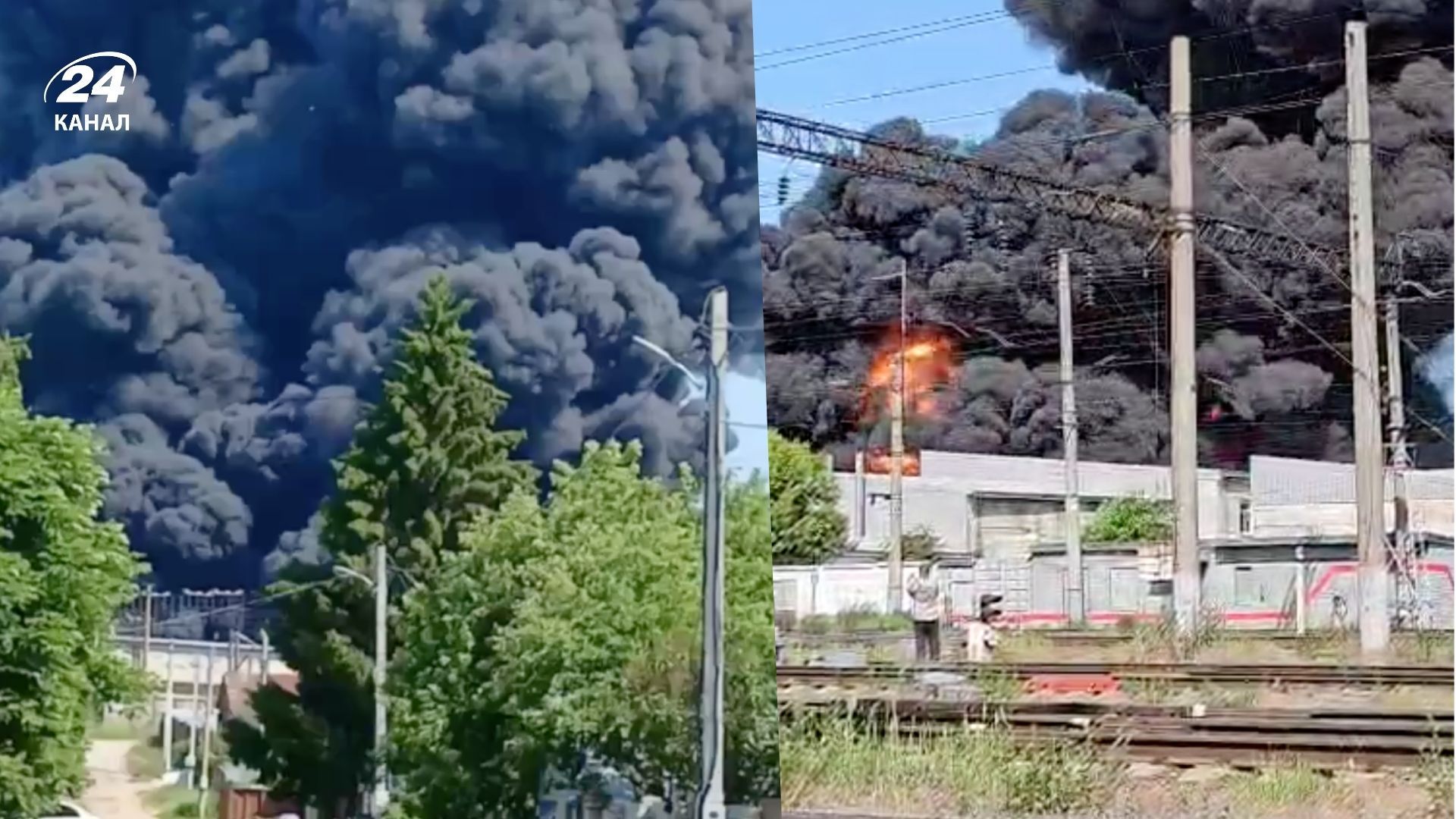 Цистерни загорілис на залізниці в Казані - 24 Канал Цистерни загорілис на залізниці в Казані - 24 Канал