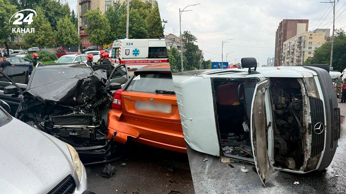 Маршрутка перевернулась, есть травмированные: масштабное ДТП произошло в Киеве - 24 Канал Маршрутка перевернулась, есть травмированные: масштабное ДТП произошло в Киеве - 24 Канал