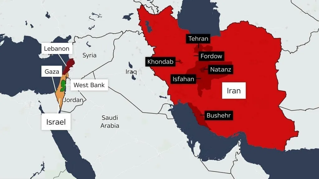 Розташування ядерних об'єктів у Ірані Розташування ядерних об'єктів у Ірані