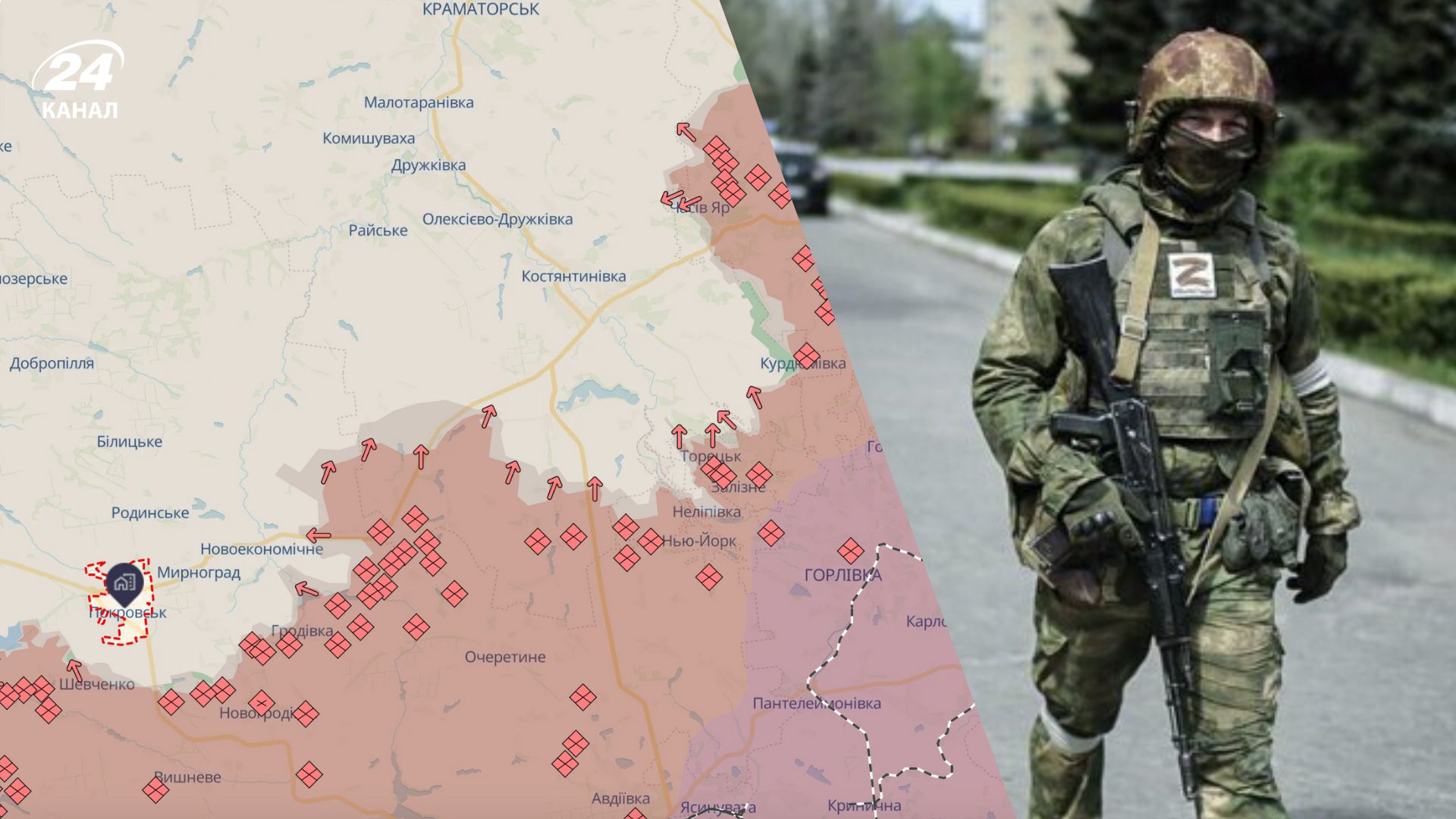 Наступление россиян на Донецком направлении Наступление россиян на Донецком направлении