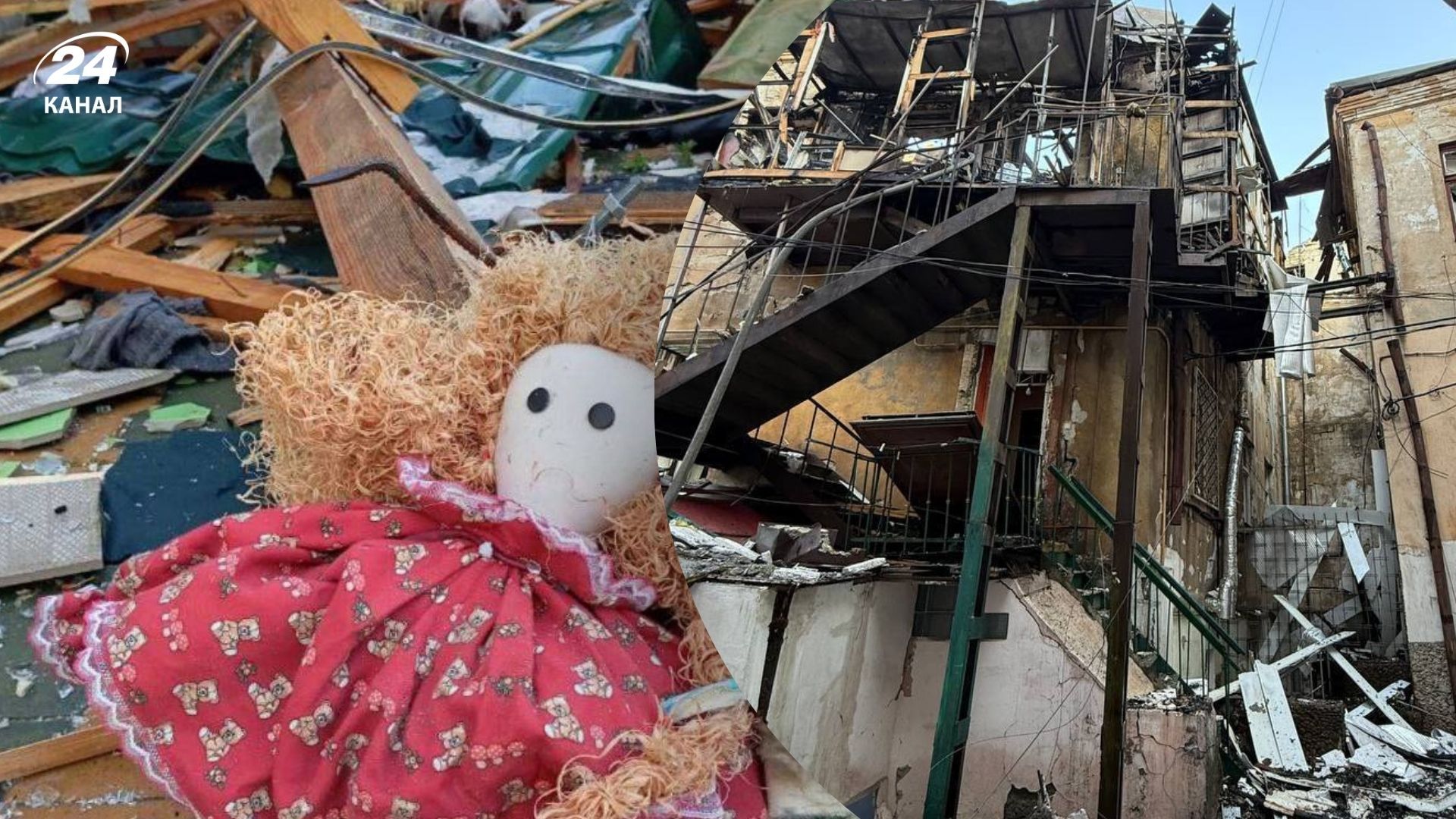 Повреждения в Одессе в результате атаки в результате атаки