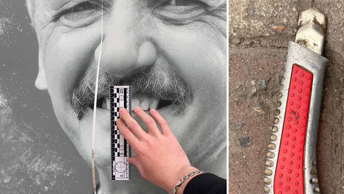 В Хмельницком мужчина ножом порезал портрет Героя Небесной Сотни В Хмельницком мужчина ножом порезал портрет Героя Небесной Сотни