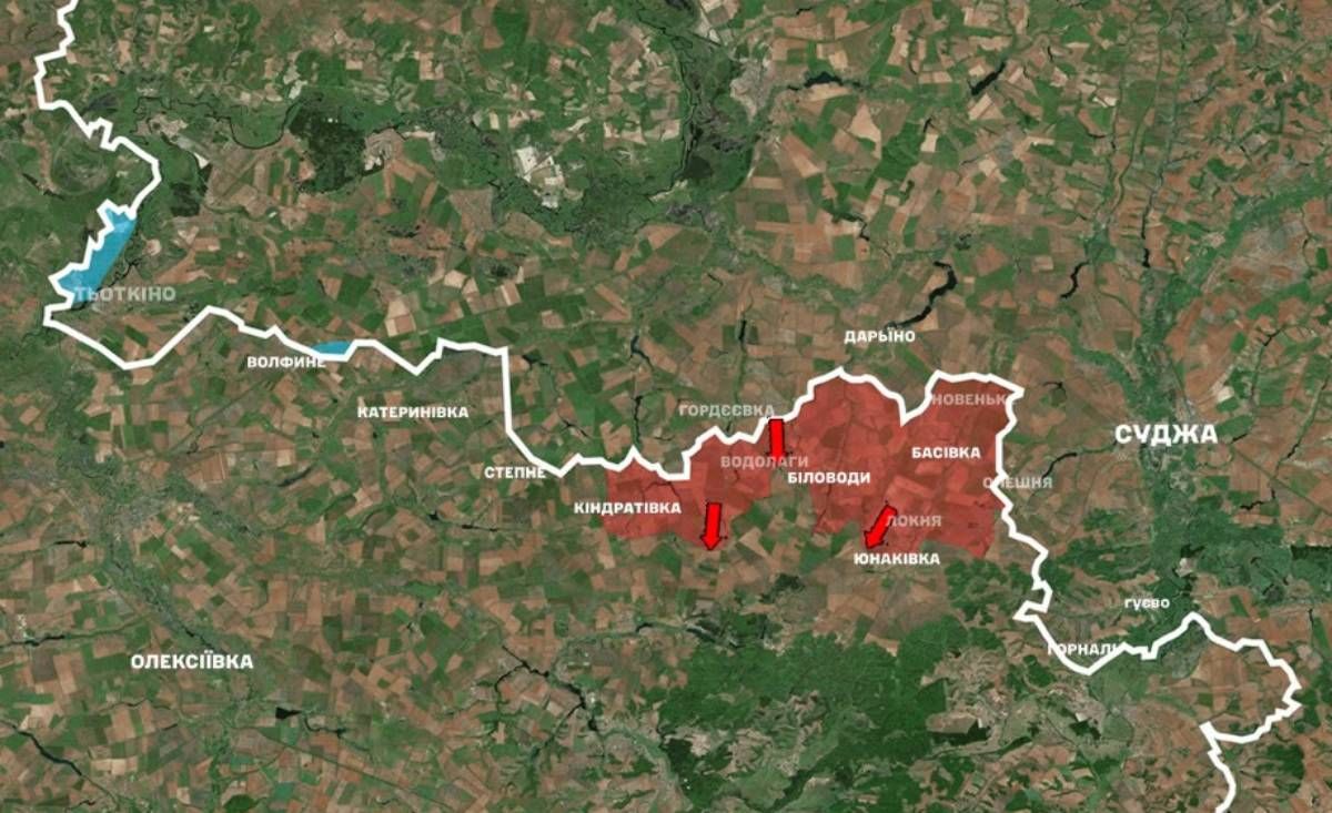 Обновленная карта боевых действий на Сумщине