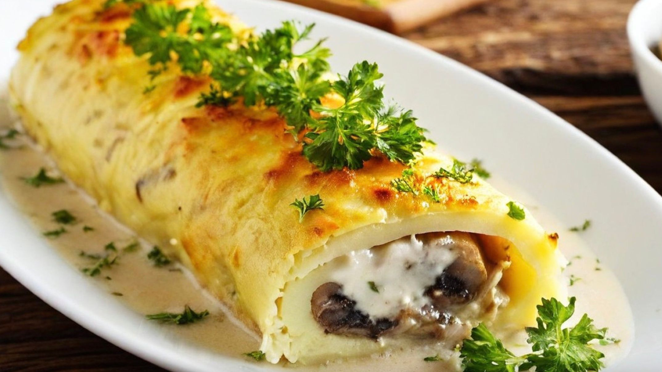 Штрудель с картофелем и грибами Штрудель с картофелем и грибами