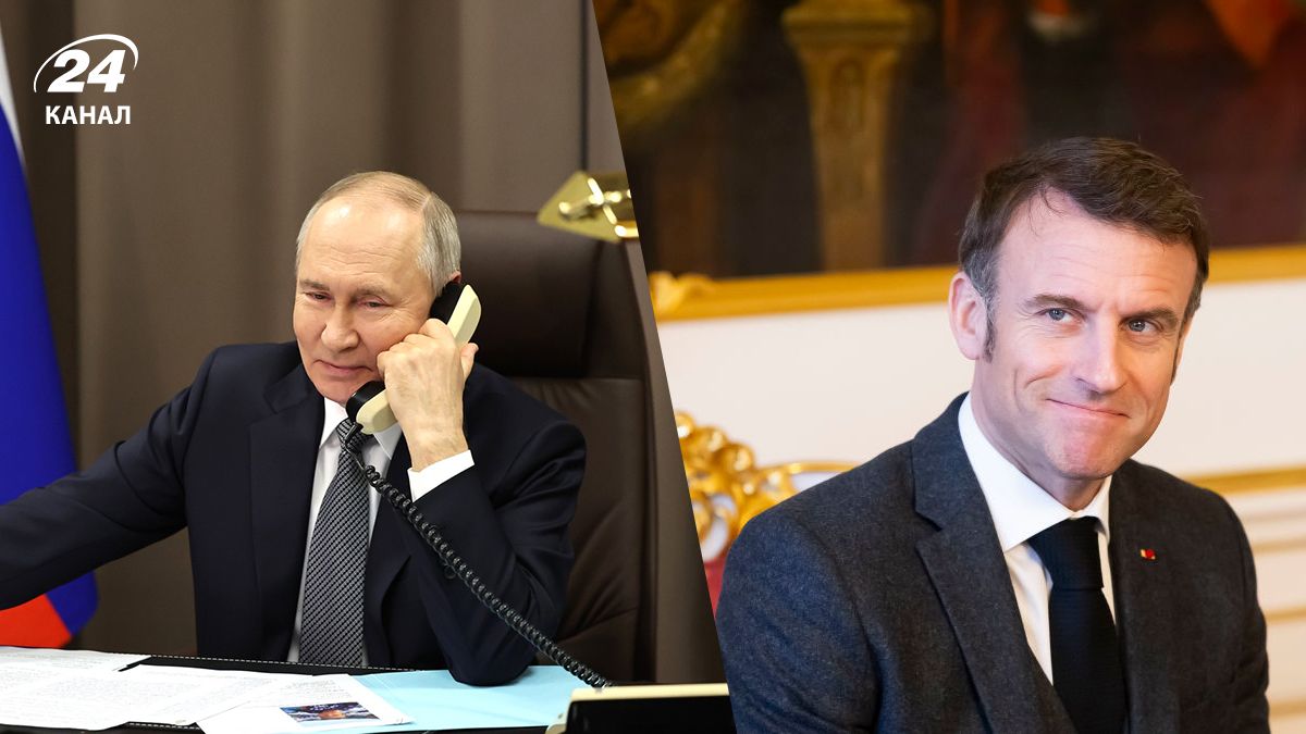 Российский диктатор Путин и президент Франции Макрон