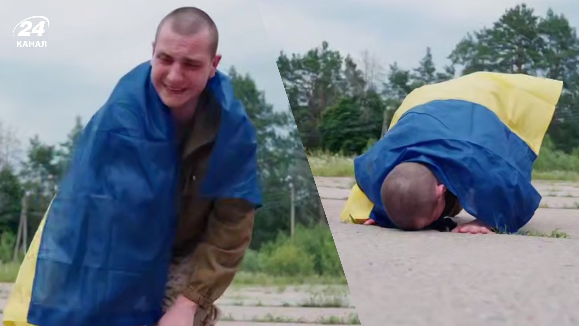 Військовий, якого повернули з полону, почав цілувати рідну землю - 24 Канал Військовий, якого повернули з полону, почав цілувати рідну землю - 24 Канал