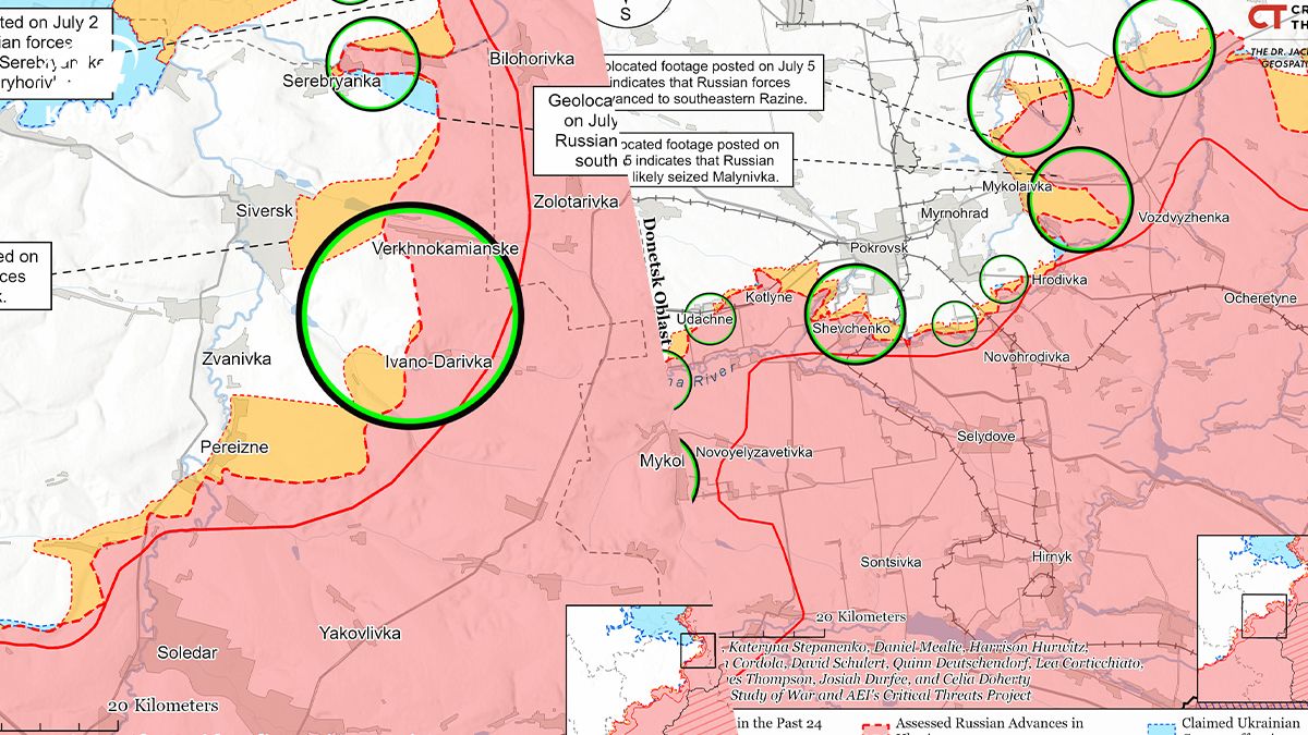 Карта боев от ISW 6 июля