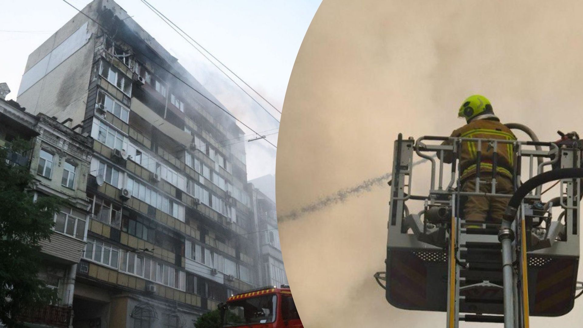 Кадры последствий атаки на Киев - 24 Канал Кадры последствий атаки на Киев - 24 Канал