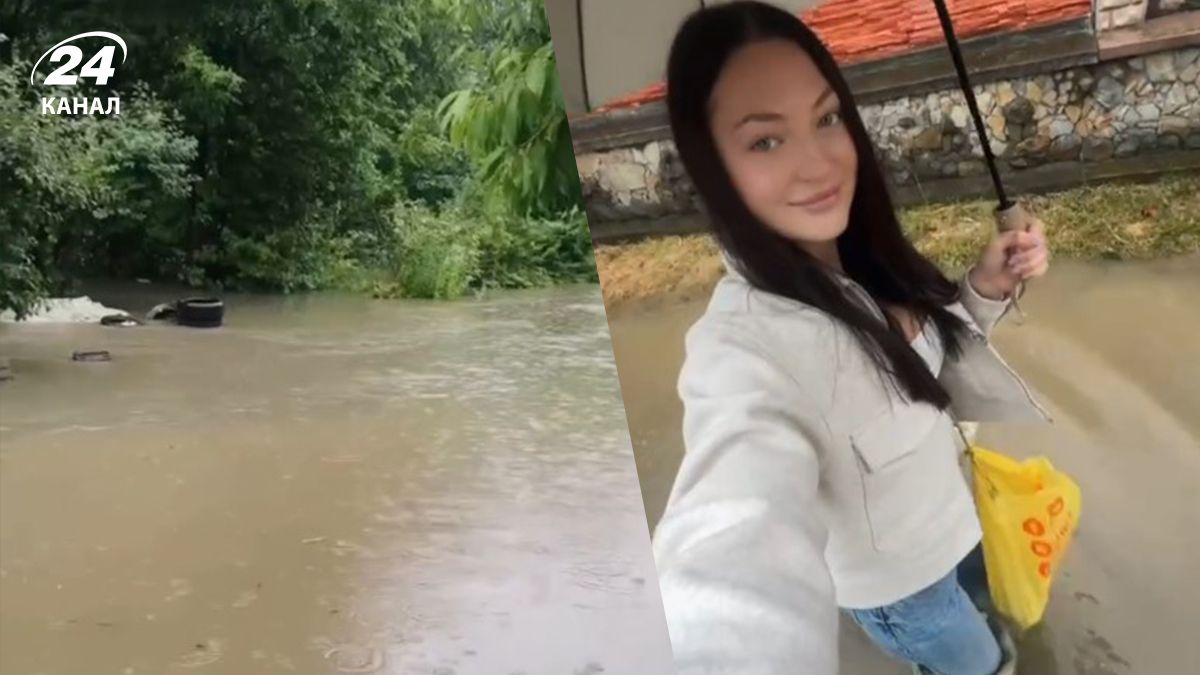 Львів'янка добиралася у салон краси, попри підтоплення та негоду Львів'янка добиралася у салон краси, попри підтоплення та негоду