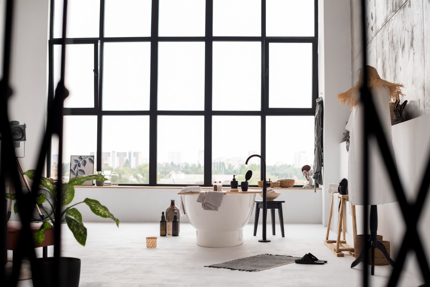 Окна в ванной могут удачно дополнить пространство