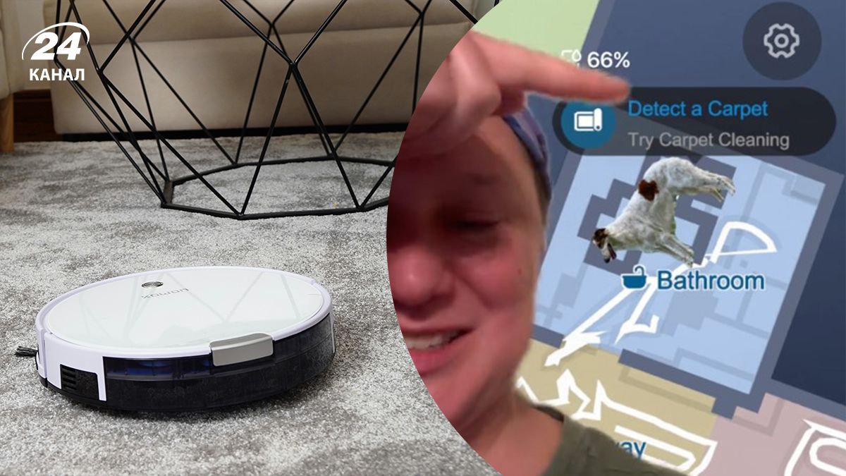 Робот-пилосос випадково прийняв собаку за килим - курйозне відео Робот-пилосос випадково прийняв собаку за килим - курйозне відео