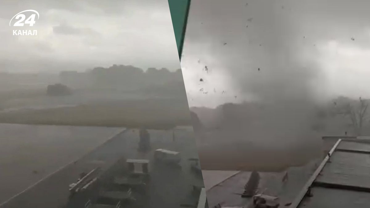 В городе Тур во Франции зафиксировали смерч