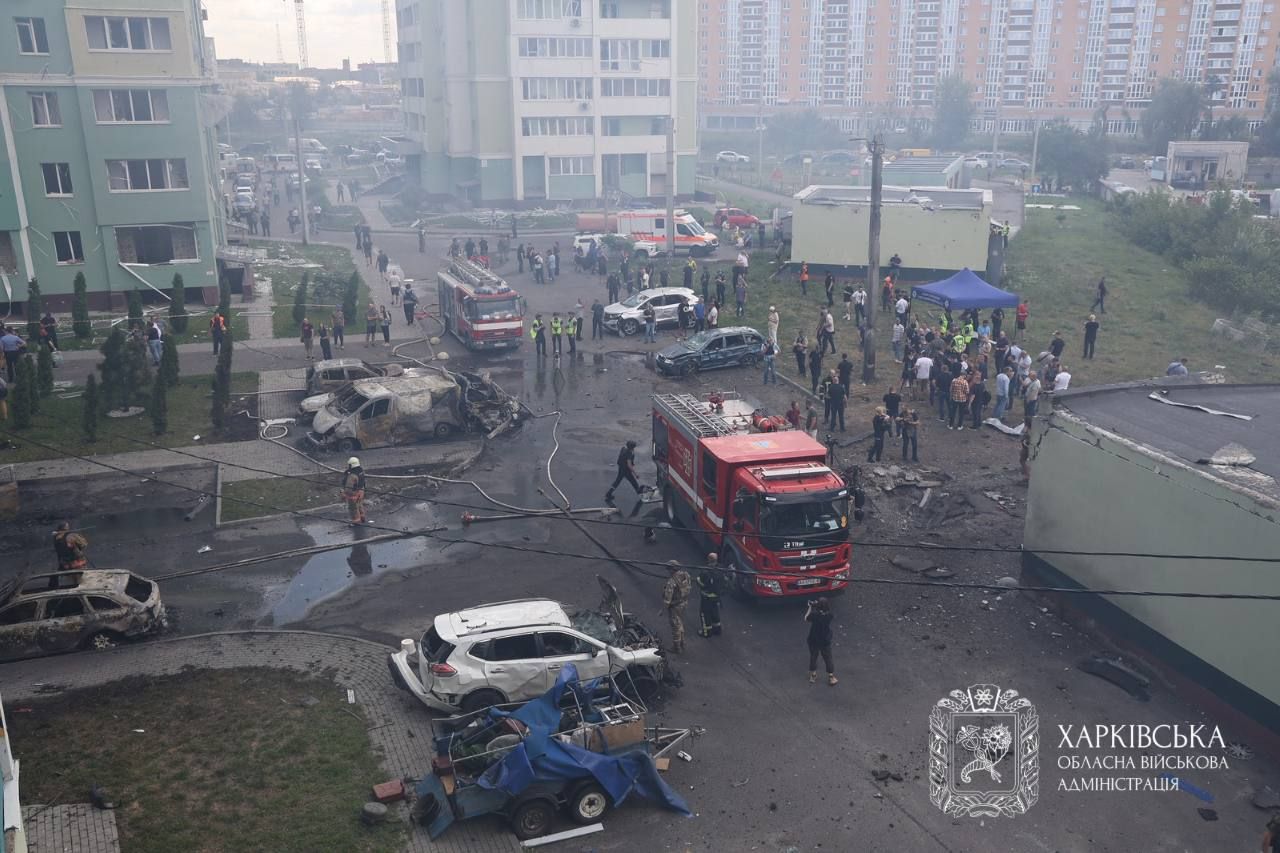 Первые минуты после обстрела Харькова КАБами