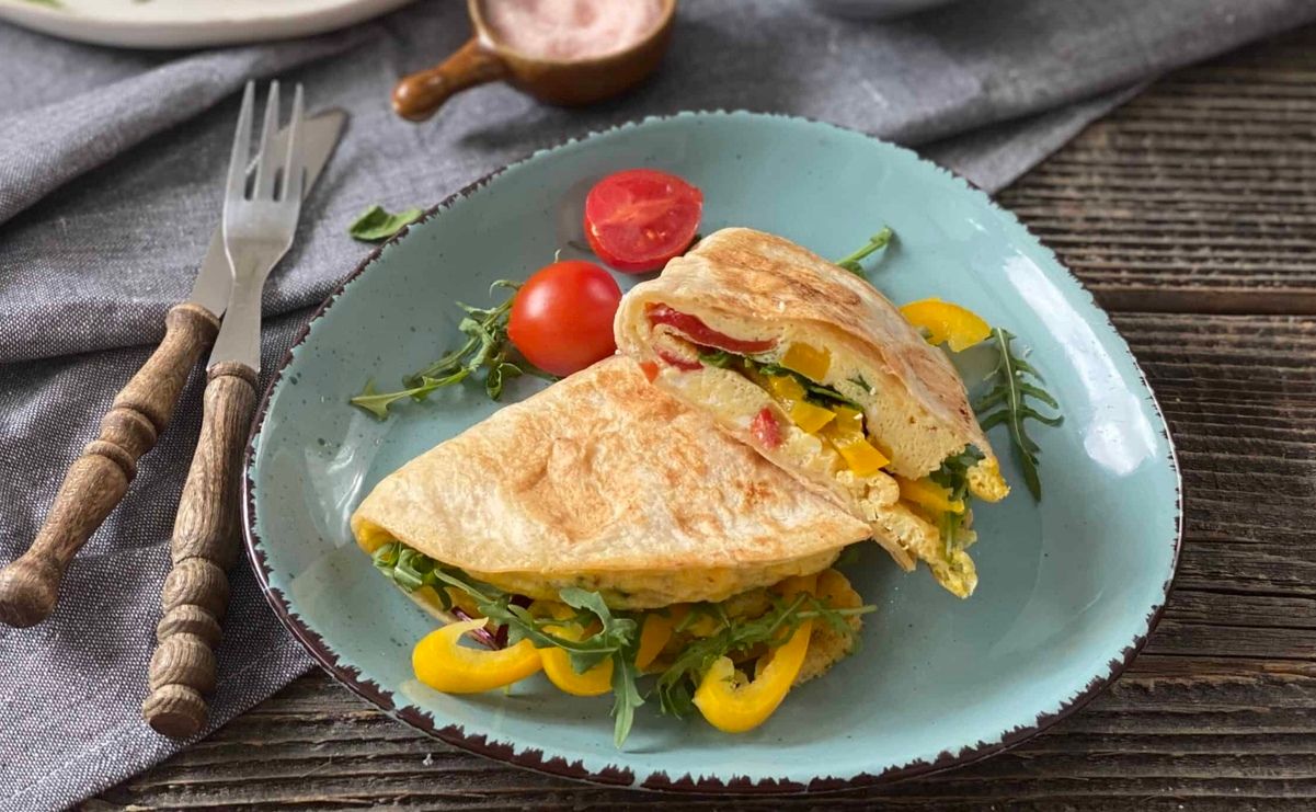 Омлет в лаваше с вкусной начинкой Омлет в лаваше с вкусной начинкой