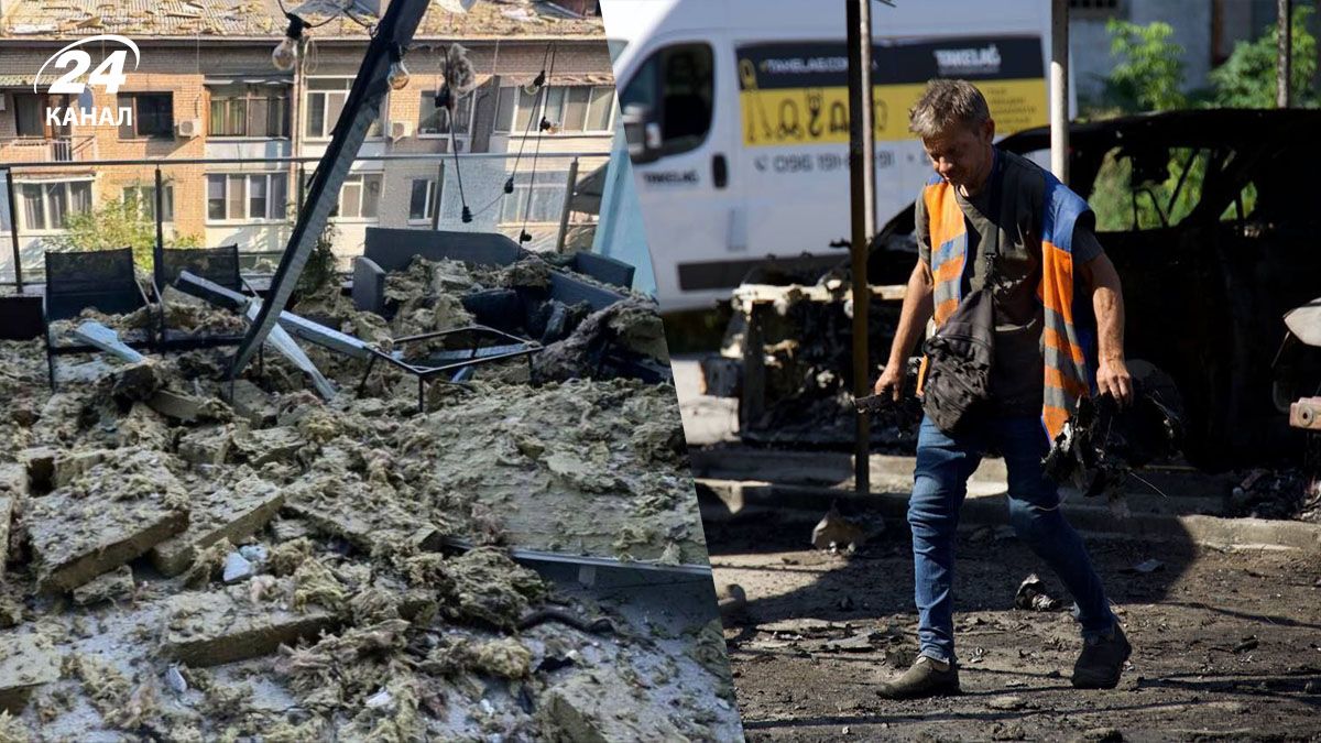 Последствия обстрела Днепра 26 июля Последствия обстрела Днепра 26 июля