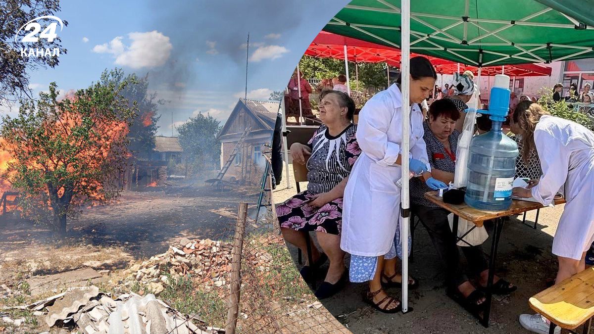 Последствия обстрелов на Херсонщине, местным жителям медики оказывают помощь