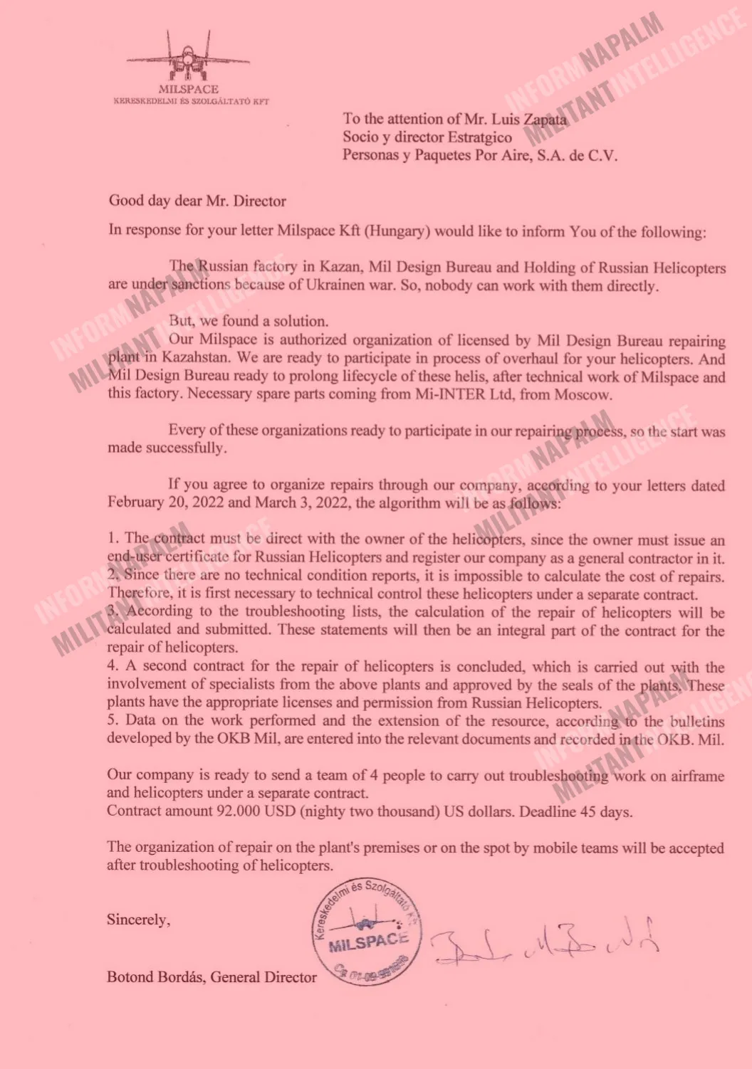 угорська компанія Milspace Kft допомагає російським виробникам зброї обходити міжнародні санкції угорська компанія Milspace Kft допомагає російським виробникам зброї обходити міжнародні санкції