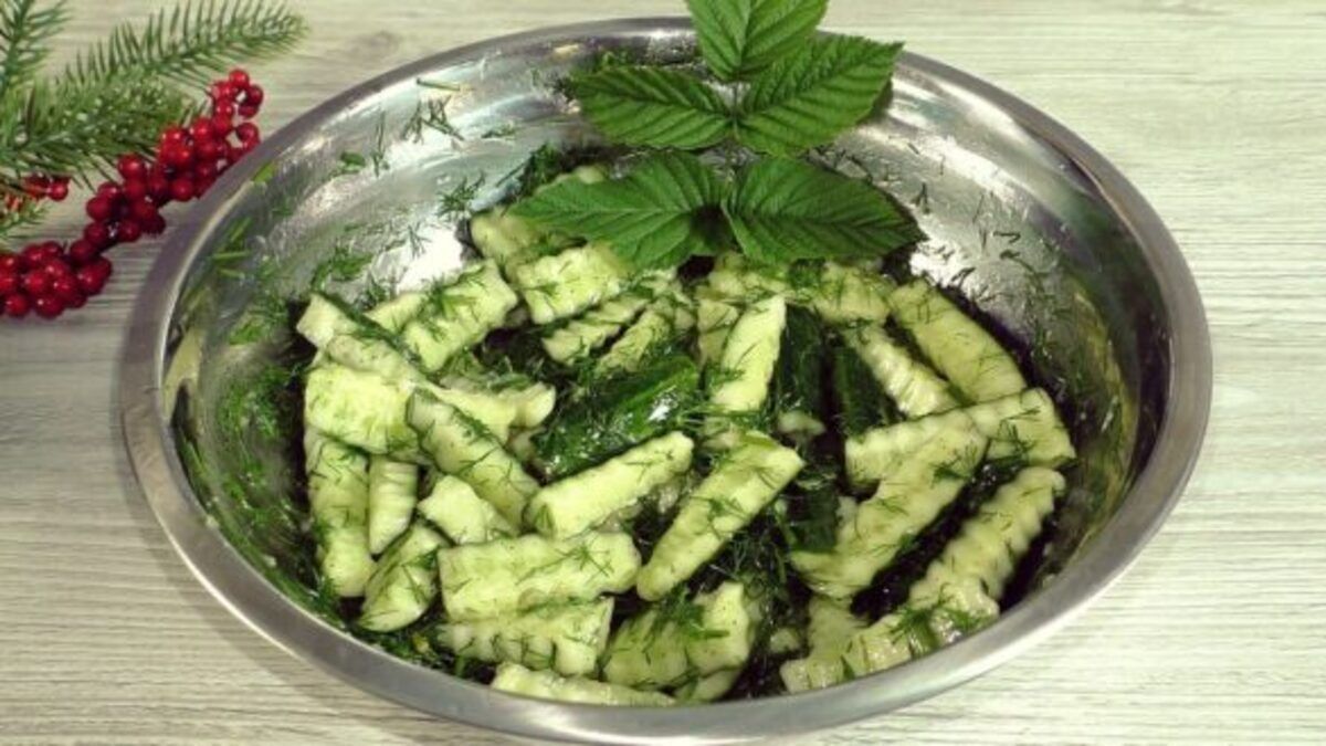 Быстрая закуска из огурцов быстрого приготовления