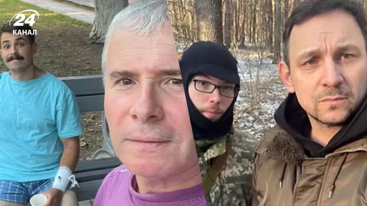 Константин Грубич и Валерий Харчишин с сыновьями